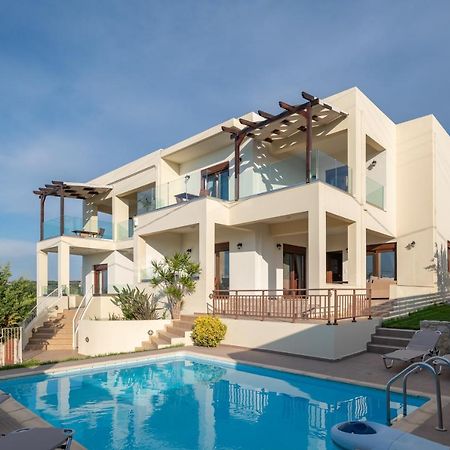 Family Villa Rousa In Rethymno With Pool, Bbq And Kids Area Loutra Exteriör bild