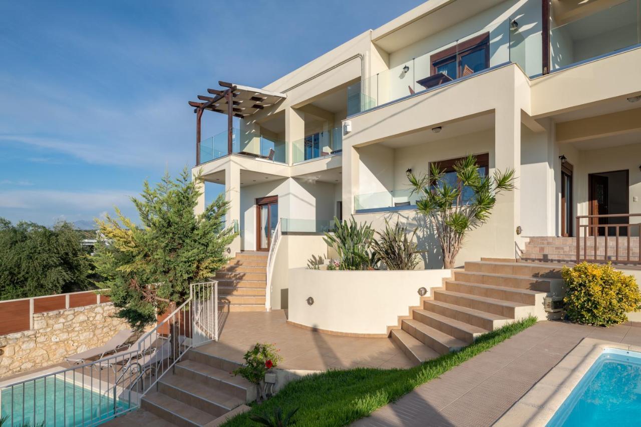Family Villa Rousa In Rethymno With Pool, Bbq And Kids Area Loutra Exteriör bild
